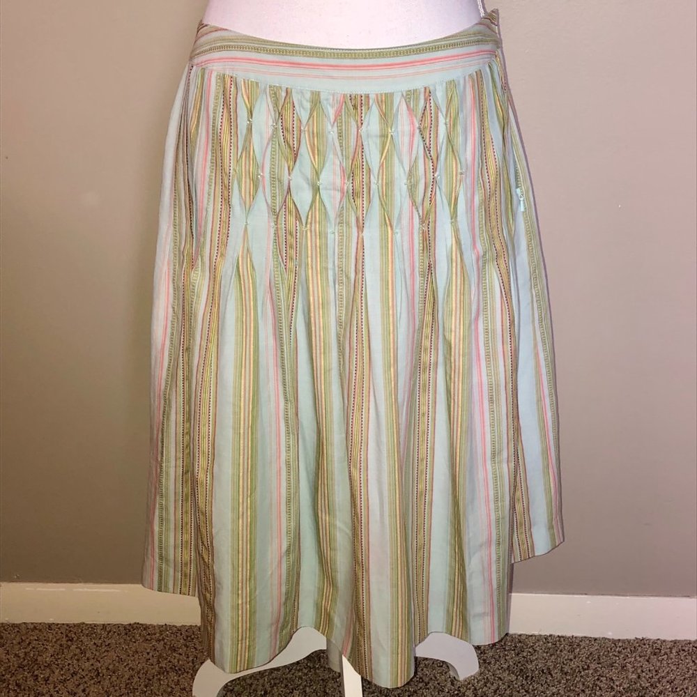 Talbots Skirt Womens 8 Used Striped Pintuck